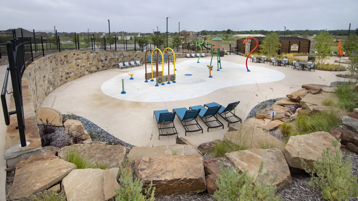 The splash pad at the Silverado amenity center