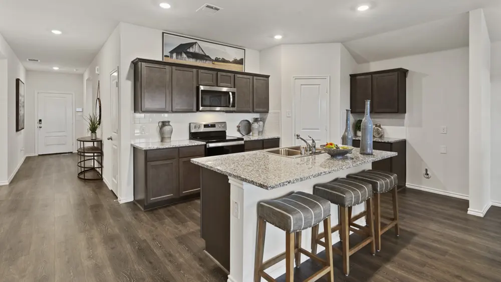 Texas Cali floor plan at Sanger Circle: front rendering