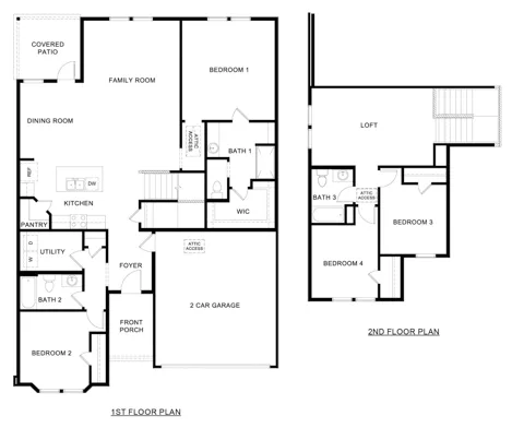 Midland floor plan drawing: 4 bedrooms, 3 baths, 2,242 square feet