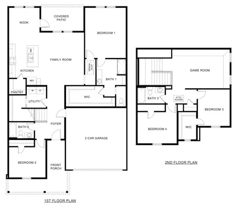 Naples floor plan drawing: 4 bedrooms, 3 baths, 2,363 square feet